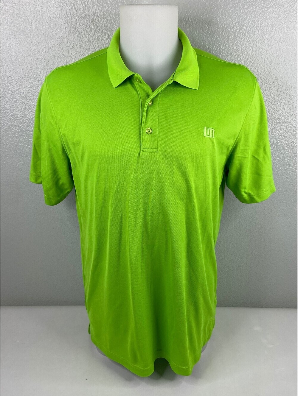 Loudmouth Men Large Lime Green Polo Shirt Casual Golf Comfort Logo